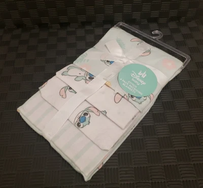 NOVO Pacote com 4 Cobertores Receptores de Algodão Disney Baby Stitch Abacaxi - Imagem 1 de 4