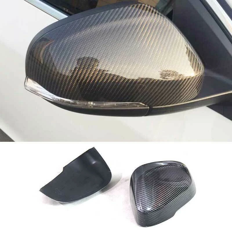 Tampa do espelho retrovisor externo de fibra de carbono seca acabamento 2 peças para Volvo S60 2012-2019 - Imagem 1 de 4