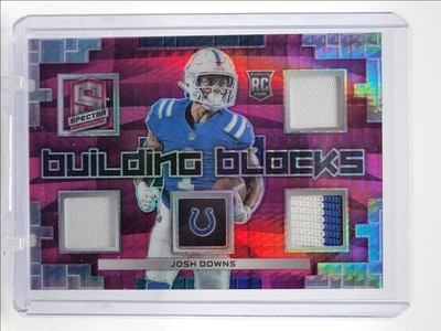 JOSH DOWNS 2023 SPECTRA BUILDING ROOKIE PATCH NEON PINK RC /15 Q3960 - Image 1 of 2