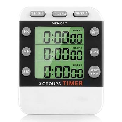 Digitaler Dual Küchentimer, 3 Kanäle Count/Down Timer, Triple Cooking6810 - Bild 1 von 4