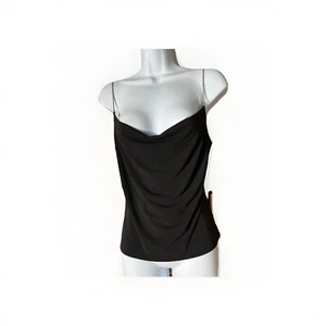 Vintage Y2K TRINA TURK Top Shirt Black Metal Chain Strap Halter Goth Club Indie - Picture 1 of 12