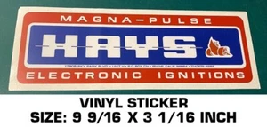 HAYS MAGNA-PULSE ELECTRONIC IGNITIONS VINYL DECAL STICKER - VINTAGE RACING NHRA - Picture 1 of 2