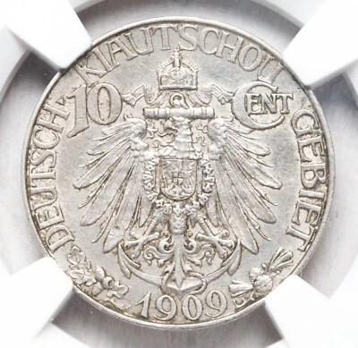 1909, China, Kiau Chau (German leased territory). Cu-Ni 10 Cents Coin. NGC AU58! - Image 1 of 3