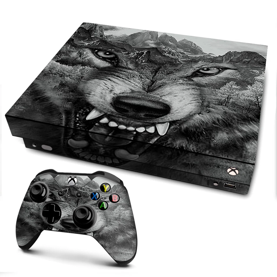 ITSASKIN Xbox One X Console Skins Decal Wrap ONLY Angry Wolf Growling Mountains