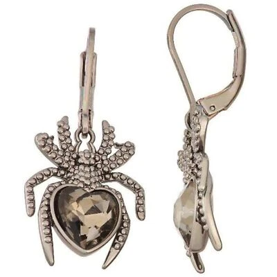 Pendientes colgantes VERA WANG GÓTICOS DE Halloween araña y corazón gris metal cristal**nuevos Foto 1 de 3