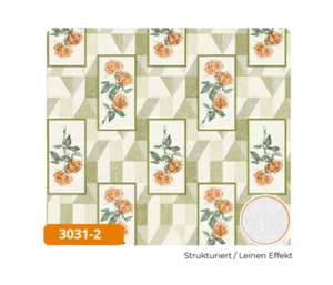 Tablecloth by the Metre Oilcloth Washable Linen Look Roses 3031-2 Terracotta - Picture 1 of 2