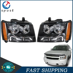 Halogen Headlights Assembly For Chevy Avalanche Tahoe Suburban 2007-2014 1 Pair - Picture 1 of 12