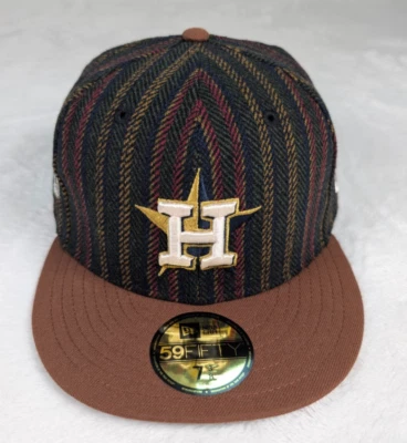 Houston Astros Herringbone 2 Tone New Era 59Fifty Fitted Hat 7 3/8 NWT - Image 1 of 4