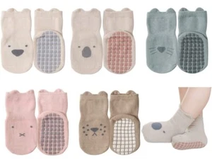 Toddler Non Slip Socks Cute Baby Socks with Grips Crew Socks 5 PairsM/1-3y - Picture 1 of 6