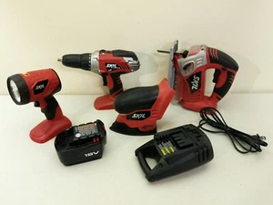SKIL 2887-23 -18V Cordless 4-Tool Combo Set Drill Sander Jigsaw Flashlight MINT! - Picture 1 of 20