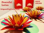 Origami Pop Cards Peaceful Water Lily Pop Up Greeting Card Rest Peace Calm Love