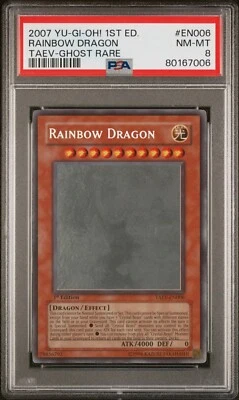 Yugioh Rainbow Dragon TAEV-EN006 Ghost Rare 1st Edition PSA 8 NM-MT - Image 1 of 2