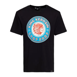 King Kerosin Chop Shop T-Shirt in Black MS9717 - Picture 1 of 3