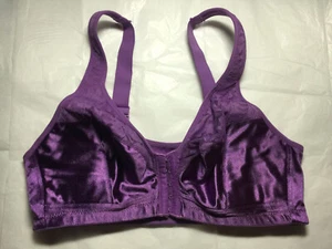 40C Leading Lady Passion Purple Satin Front Close Wirefree Full Cup T-Shirt Bra - Picture 1 of 10