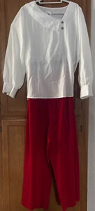 Set of Causal Wear White Blouse Long Sleeve and Red Pants 4XL Size Brand New - Picture 1 of 15
