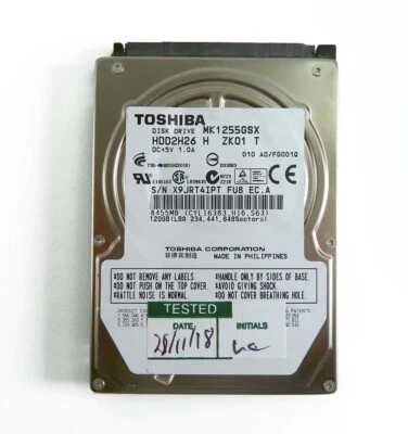 120GB SATA-II 2.5" 9.5mm 5400RPM 3Gb/s HDD - MK1255GSX - Image 1 of 2