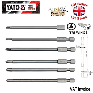 Yato Professional TRI WING Punte cacciavite a slot triangolare LUNGHE 100 mm (4") - Foto 1 di 9