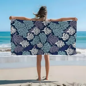 Oversize Beach Towel Quick Dry Soft Microfiber Bath Towels Extra Large 30x60 in - Picture 1 of 6