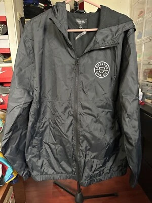 Brixton "Claxton Crest" Jacket (Black/Black) Hooded Windbreaker - Image 1 of 3