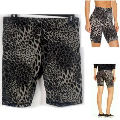 Hue Women's Essentials Wavy Leopard Bike Shorts Black Choose Size New U22725H - Image 1 of 4