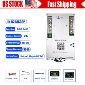 JK SMART BMS 4S-8S 300A Li-ion LiFePo4 Battery 2A Active Balancer BT/RS485 Lot - Picture 1 of 27