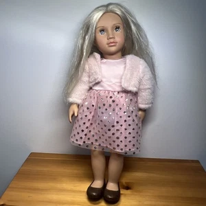 Our Generation 18 Inch Fashion Doll - Millie - Blonde Hair Soft Body Pink Dress - Picture 1 of 10