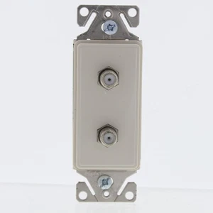 Cooper ASPIRE Desert Sand Coaxial Cable Dual Jack For Video F-Connector 9548-2DS - Picture 1 of 4