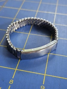 Vintage British Hong Kong Stretch ID Bracelet with Photo Locket Compartment - Picture 1 of 5