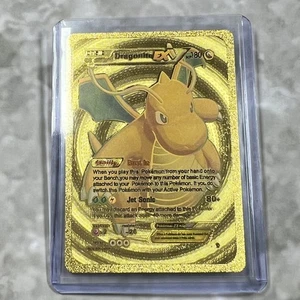 Dragonite EX Gold FAN ART Card Embossed Collectible 2019 - Picture 1 of 5