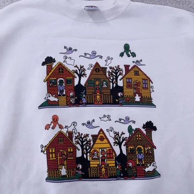 Sudadera DE COLECCIÓN Santee Sudaderas Para Hombres Grande EE. UU. Halloween Fantasmas Cuello Redondo Años 90 Foto 1 de 4