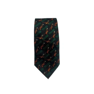 Disney Pooh бренд галстук черный зеленый оранжевый тигр узор винтажный причудливый - Изображение 1 из 4