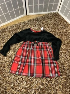 Avon Style, Girl, Christmas Dress, Red/black, Velvet, Decorated, Size 4/5.: - Picture 1 of 8