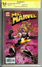 MS. MARVEL #1 CBCS 9.4 WHITE PAGES // SIGNED BY MICHAEL TURNER 2006 VARIANT