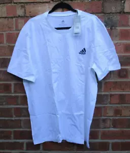 Men Adidas T Shirt 100% Cotton Short Sleeve Top Great Quality XL 48" Chest BNWTs - Picture 1 of 12