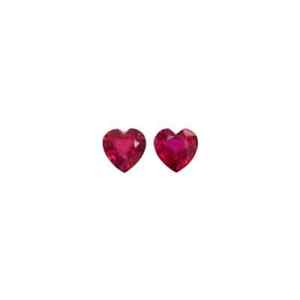 2.30 Carats Natural Ruby 6mm Pair Heart Cut Loose Gemstones For Jewelry