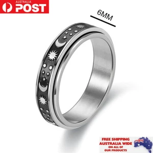 Sun Moon Anxiety Rotation Ring Band Fashion Unisex Women Anniversary Gift Xmas - Picture 1 of 1