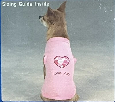 Casual Canine LOVE PUP TANK SZ XX-Small Embroidered Trim Heart-Shaped Valentine - Image 1 of 4