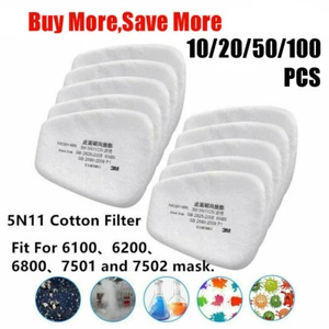 10/20/50 Stück 5N11 Baumwollfilter Ersatz für 6200 6800 7502 Atemschutzfilter - Bild 1 von 16