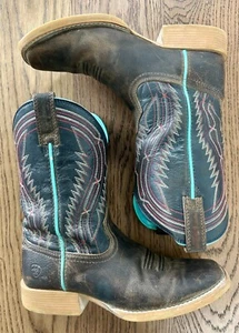 Ariat Girl Kids Boots Heritage Western 10001825 Dark Brown size 13.5 with Box - Picture 1 of 7