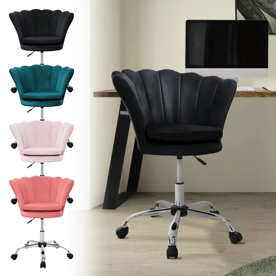 Silla de comedor asiento giratorio tapizado con ruedas, reposabrazos y respaldo - Imagen 1 de 1