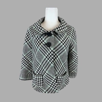 Женский черно-белый блейзер Houndstooth в клетку качели куртка Sunny Leigh - Изображение 1 из 4