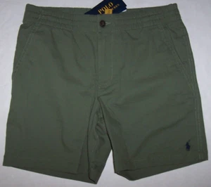 NWT Polo Ralph Lauren OLIVE GREEN Prepster Flex Twill Shorts Boy's 16 NAVY PONY - Picture 1 of 6