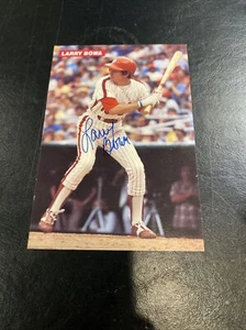 Philadelphia Phillies Larry Bowa Signed Autograph 4x6 Team Card - Picture 1 of 1