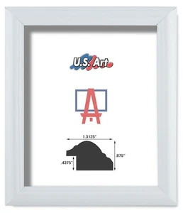 US Art Frames 1.31" Satin Matte White Polystyrene Poster Picture Frame S-Lot - Picture 1 of 3