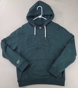 Superdry Men's XL Hoodie Engineered Heavy Duty Reverse Embossed Logo Gray - Picture 1 of 13
