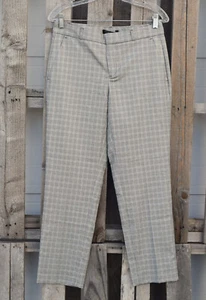 Banana Republic SP 20 Black Lime Blue Check Snow Day Avery Slim Dress Pants Sz 4 - Picture 1 of 3