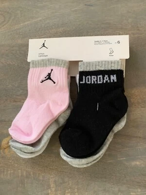 耐克 Air Jordan 儿童 Jumpman 运动袜 学步女孩 6 件装 — 第 1/4 张图片