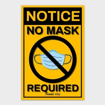 No Mask Required Vinyl Decal Sticker 6x4" Truck Van Car Funny Bumper Sticker - Image 1 of 3