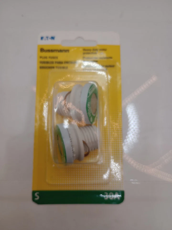 Fusible de enchufe de retardo de tiempo Bussmann 30A S (uno paquete de 2) BP/S-30 nuevo Foto 1 de 4