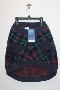 OLD NAVY PET SWEATER PLAID MULTICOLOR GREEN NAVY BLUE & RED SIZE L - Picture 1 of 5